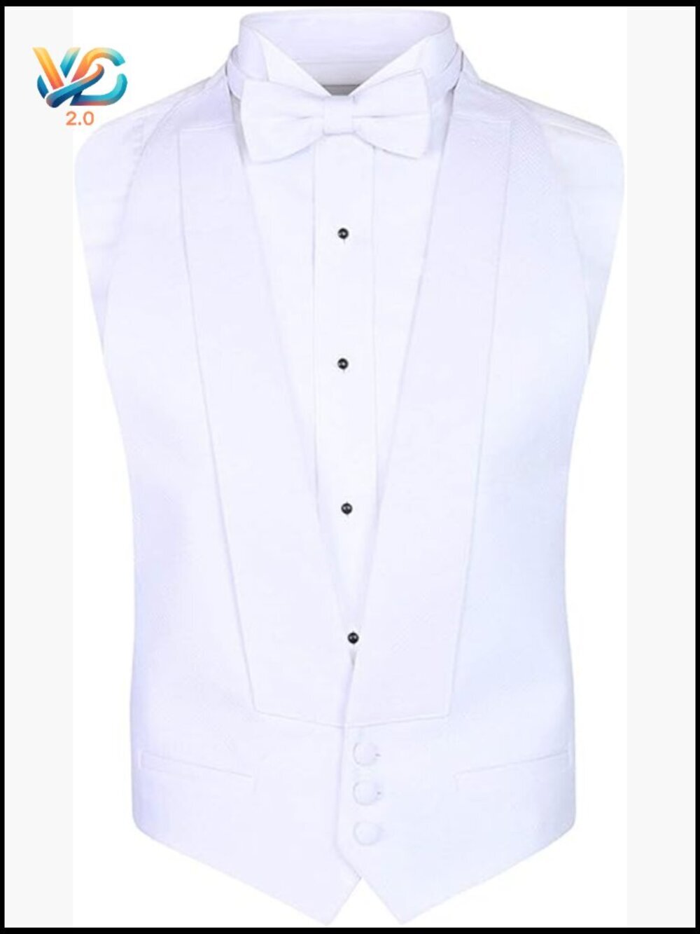 Men's Formal Vest with Bow Tie Set, Pique Fabric, Adjustable Fit